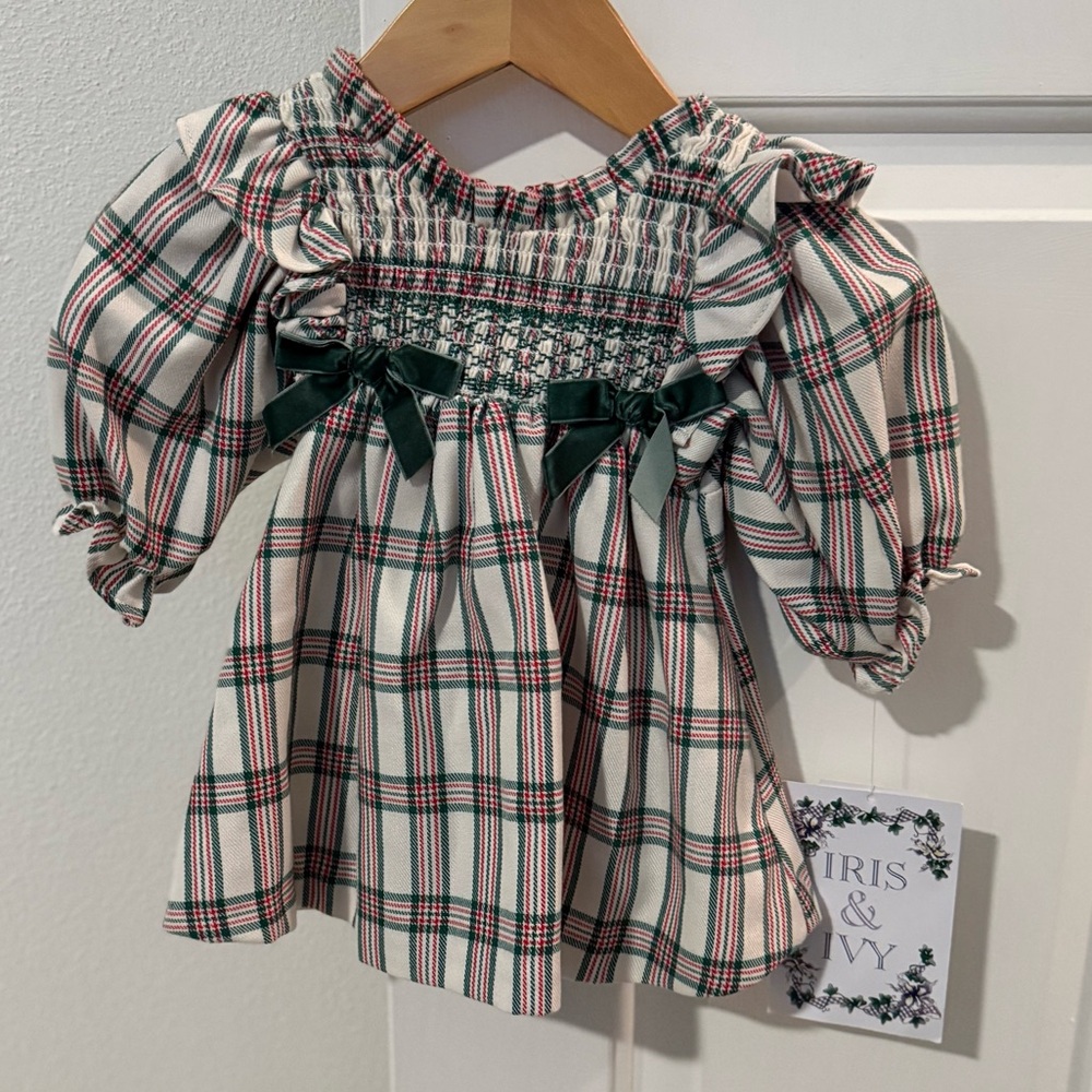 Iris & Ivy Plaid Dress - Green, Red, and White